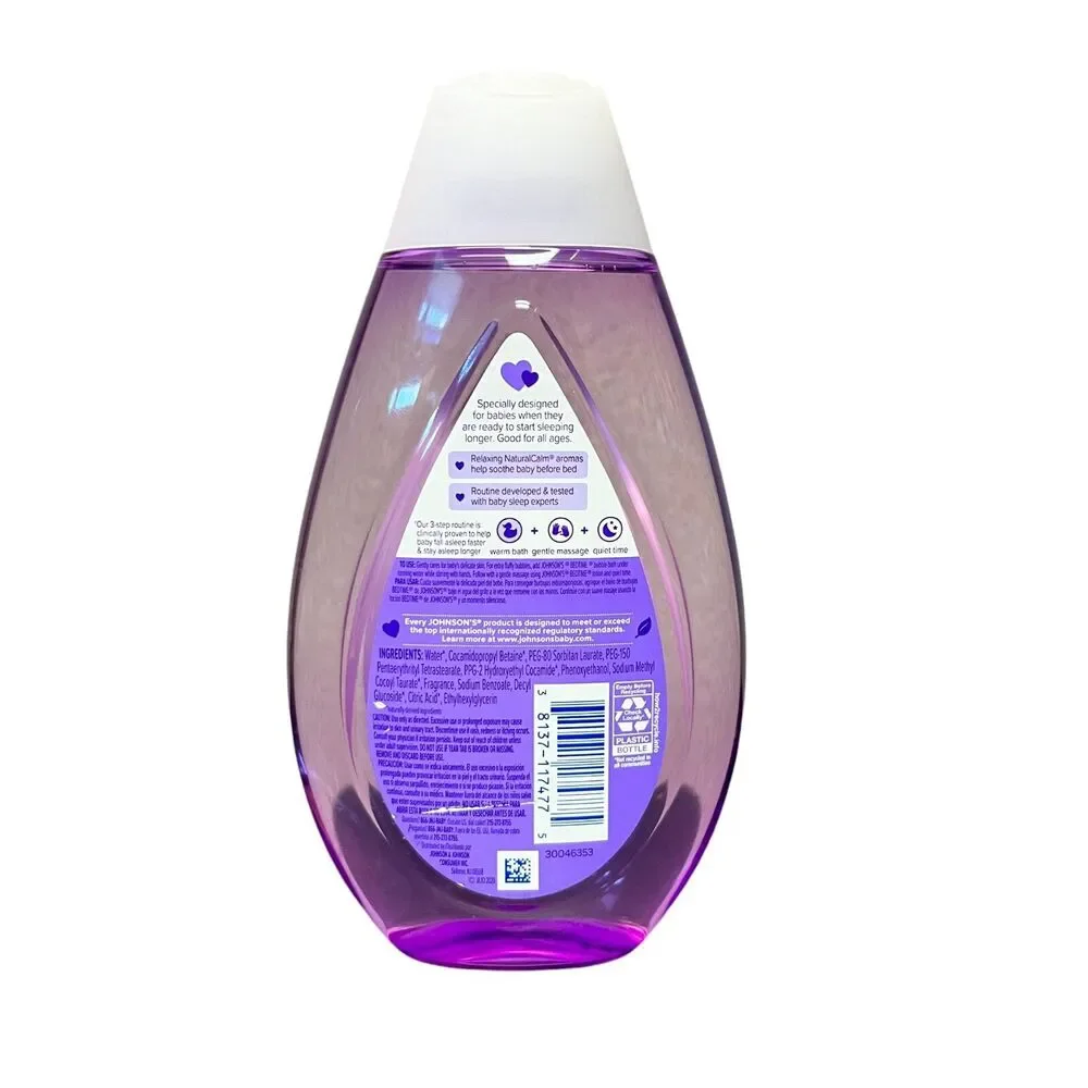 Johnson's Baby Hypoallergenic Bedtime Baby Bubble Bath Bundle with purple Loofah